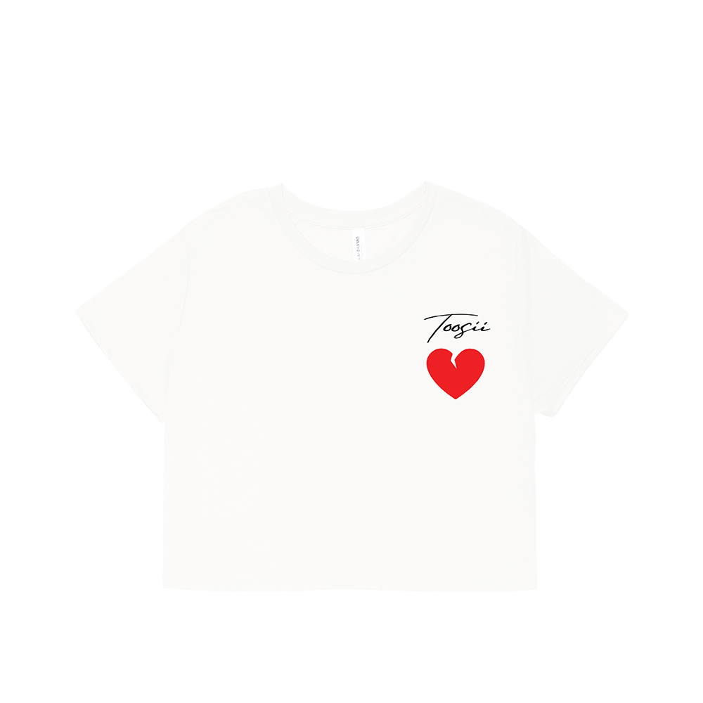 TOOSII WOMEN'S WHITE CROPPED T-SHIRT