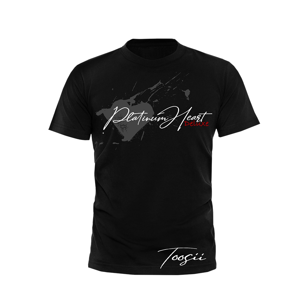 PLATINUM HEART SPLATTER BLACK T-SHIRT