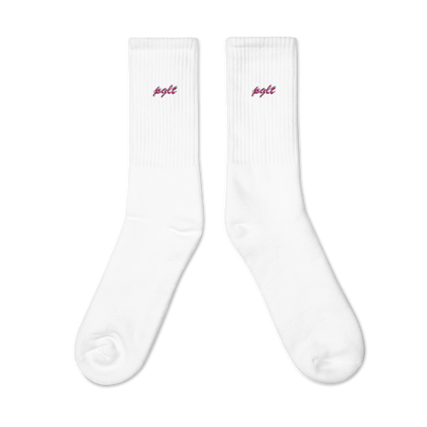 PGLT Embroidered Socks - Pink