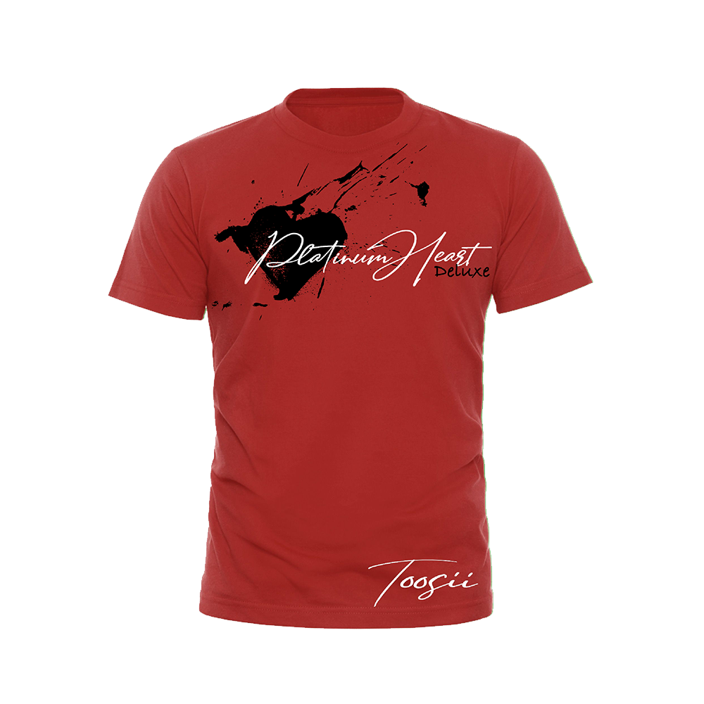 PLATINUM HEART SPLATTER RED T-SHIRT