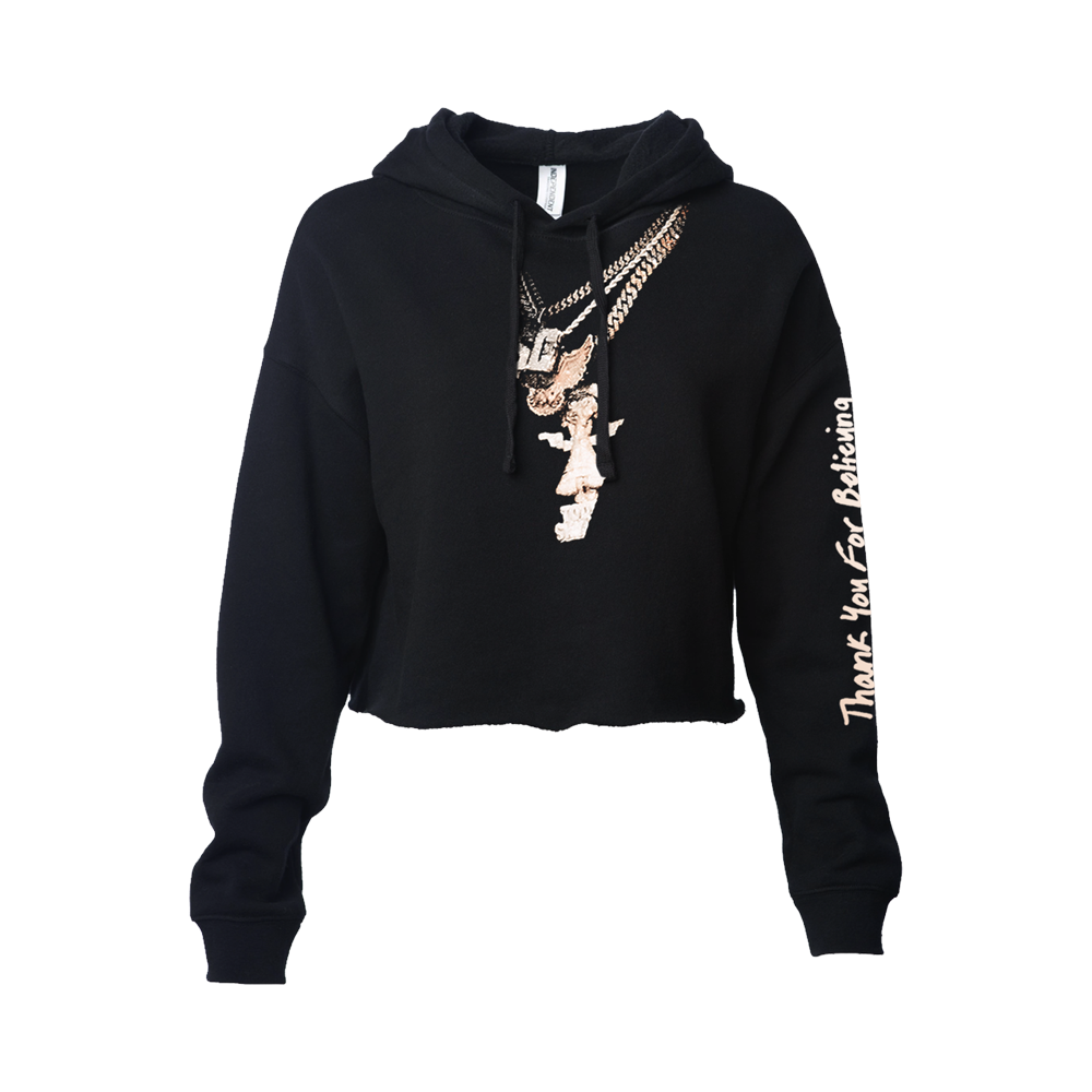 Cropped shop chain hoodie