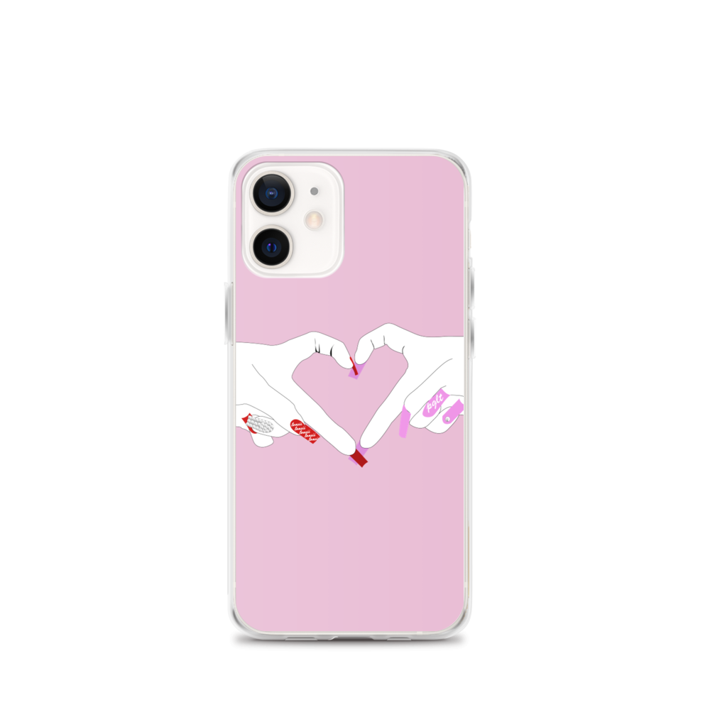 1pc Tpu Heart & Flower Patterned Leather Coated Protective Phone